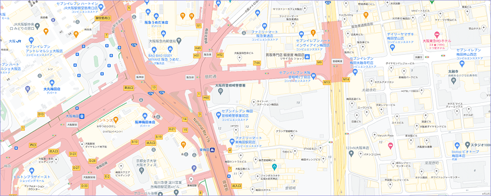 関西セレクションの店舗マップ